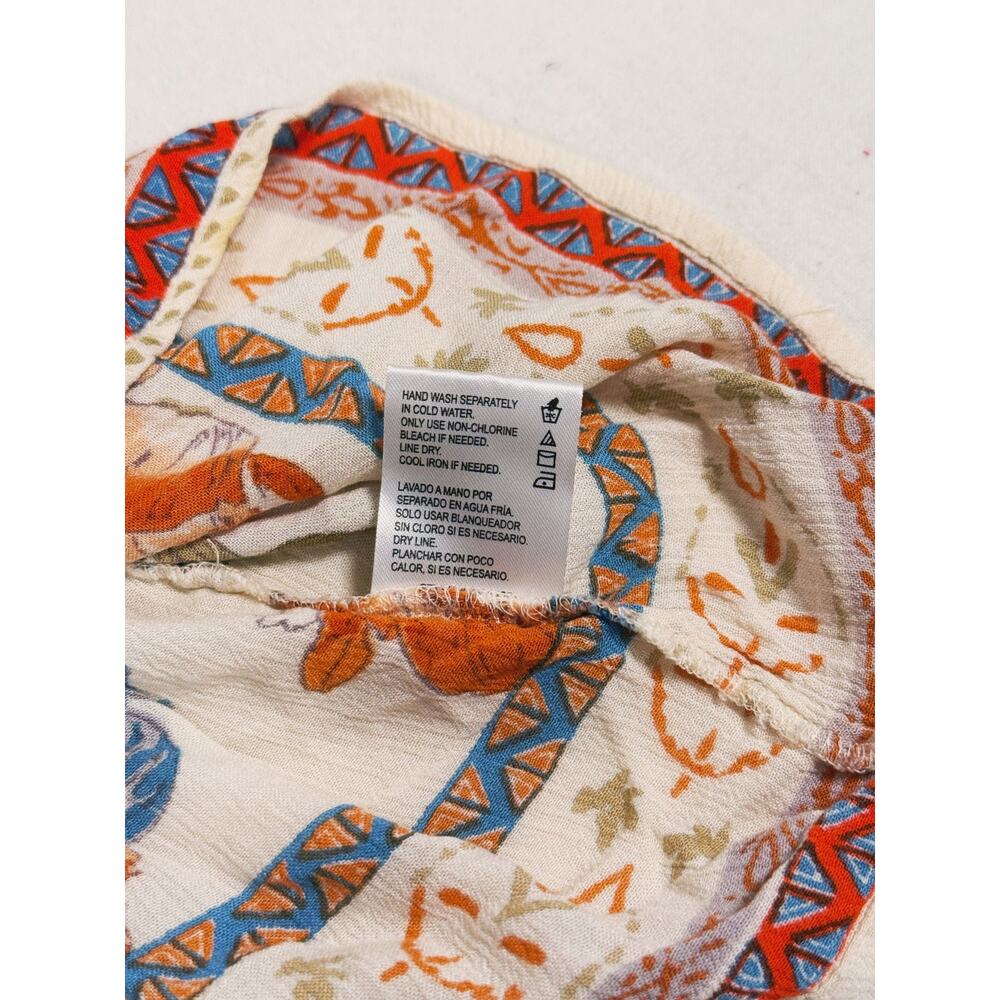 Patrons of Peace Floral Babydoll Tank Top Size Small Orange Boho Indie Hippie - Picture 10 of 10